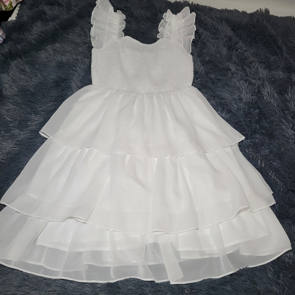 Byinns Dress Tiered Ruffle Smock  Coquette Fairycore Spring Festival - Picture 7 of 9